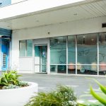 A long shot of the entrance to Mercy Health's Saltwater Clinic.